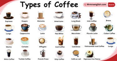 Types of Coffee Names in English