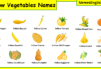 Yellow Vegetables Names in English