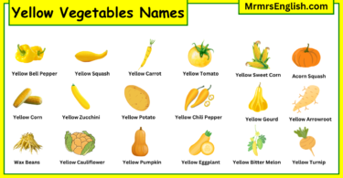 Yellow Vegetables Names in English