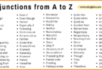 Conjunctions from A to Z | 500 Daily use of Conjunctions in English