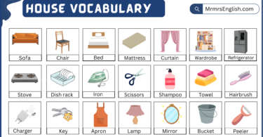 House Vocabulary Words in English and Their Pictures