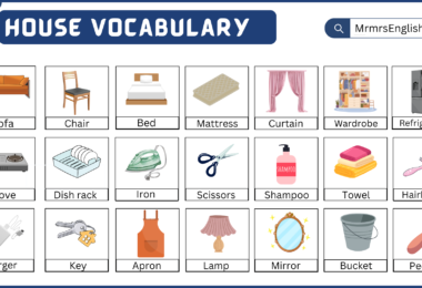 House Vocabulary Words in English and Their Pictures