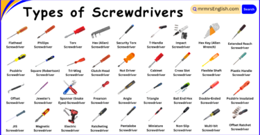 60 Types of Screwdrivers Names and Their Pictures