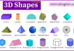 3D Shapes Names in English and Pictures