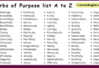 Adverbs of Purpose list A to Z | 500+ Adverbs of Purpose