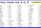 Auxiliary Verbs list in English from A to Z with Pictures