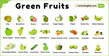 Green Fruits names in English and Their Pictures