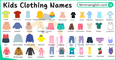 Kids Clothing Names ideas and their Pictures