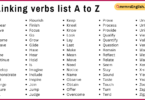 Linking Verbs List A to Z | 500 Linking Verbs in English