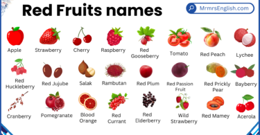 Red Fruits Names in English with Their Pictures