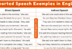 Reported Speech Examples in English and Pictures