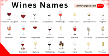 Types of Wines Names in English and Pictures