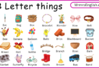 B Letter things for kids in English with Their Pictures