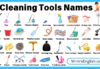 Cleaning Tools Names in English with Their Pictures