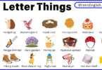 H letter Things names in English for Kids and Pictures