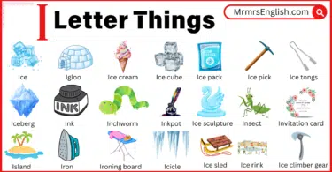 I letter Things in English for Kids and their Pictures