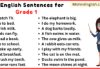 100 English Sentences for Grade 1 with Pictures