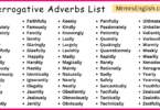 500 Interrogative Adverbs List from A to Z in English