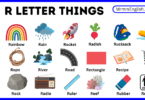 R letter things Names for Kids in English with Pictures