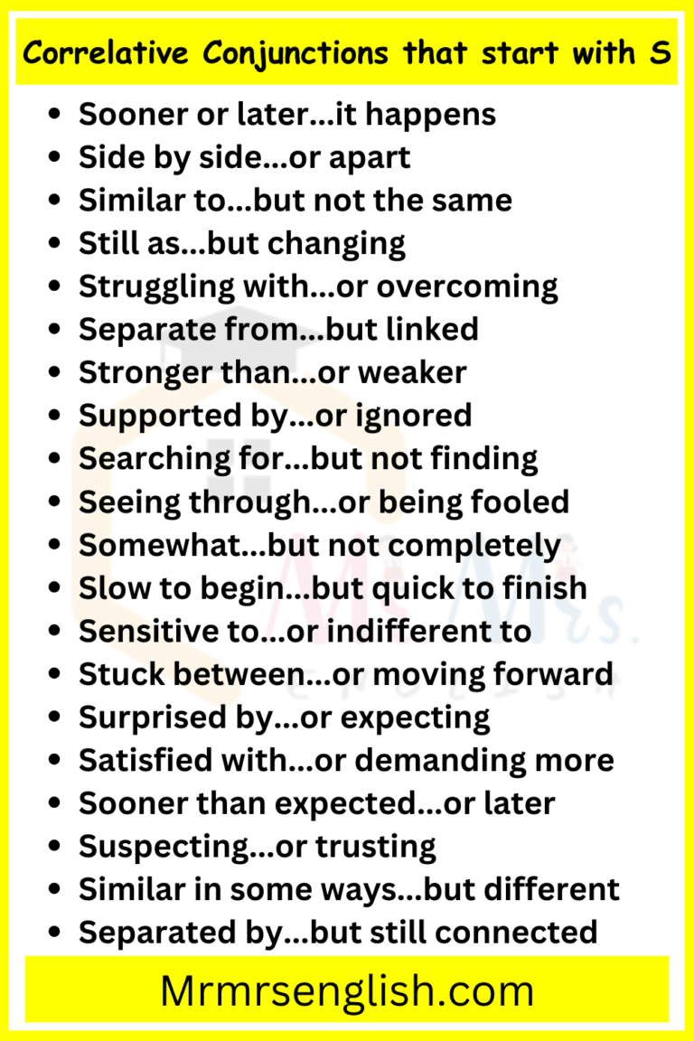 500 Correlative Conjunctions List from A to Z in English - MR MRS ENGLISH