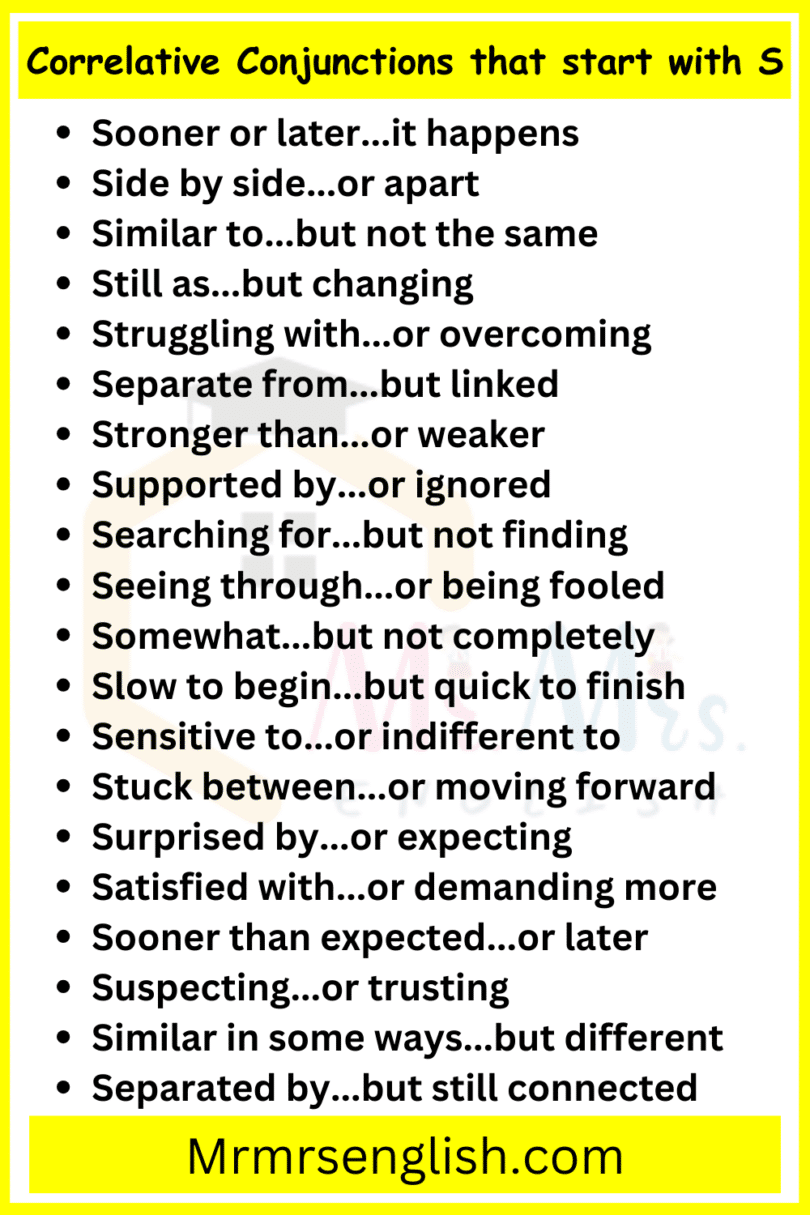 500 Correlative Conjunctions List from A to Z in English - MR MRS ENGLISH