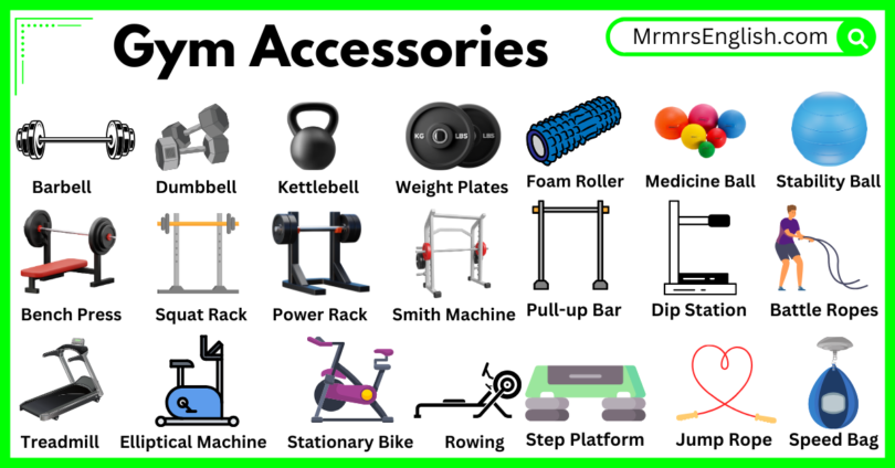 Gym Accessories Names in English with their Pictures