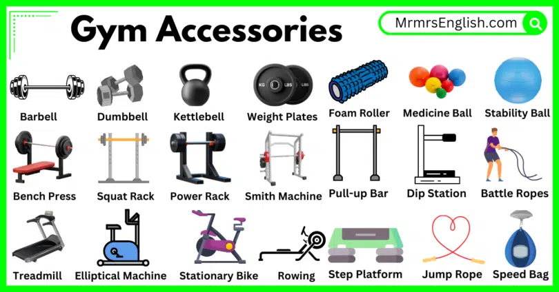 Gym Accessories Names in English with their Pictures