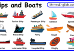 Ships and Boats Names in English and Pictures