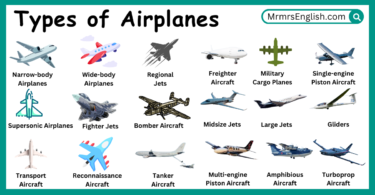 Types of Airplanes Names in English with Pictures