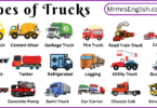 Types of Trucks Names in English with their Pictures