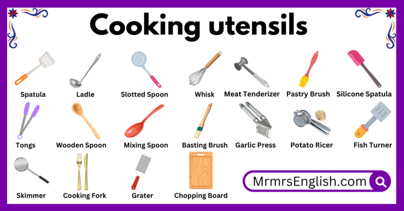 Common Types of Cooking utensils names and their Pictures