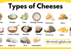 Different Types of Cheeses Names in English with Pictures