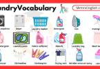 Laundry Vocabulary words in English with Pictures