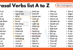 Phrasal Verbs list A to Z in English 500 Phrasal Verbs