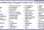 Subordinating Conjunctions list from A to Z in English