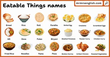 100 Eatable Things names in English and their Pictures