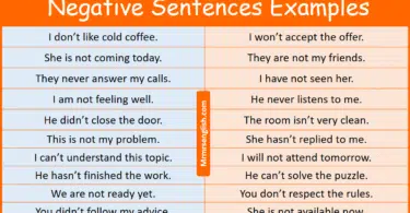 100 Negative Sentences Examples in English with Pictures