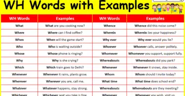 All WH Words with Sentences in English with their Pictures