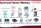 Electrical Items Names with Pictures – Full List for Easy Learning