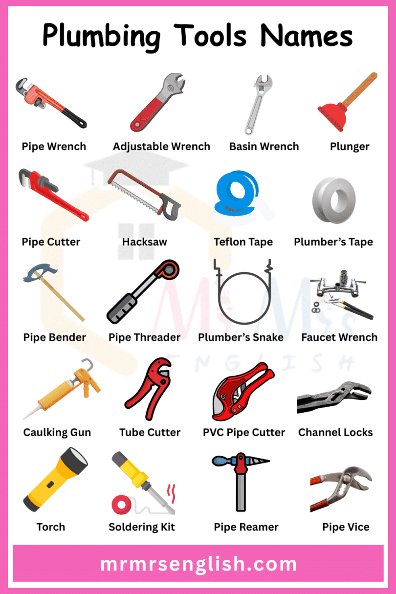 Plumbing Tools Names In English With Their Pictures MR MRS ENGLISH