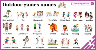 Outdoor games names in English and their Pictures