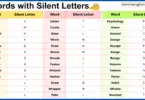 100 Words with Silent Letters in English with Pictures