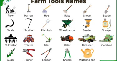 Farm Tools Names in English with Their Pictures