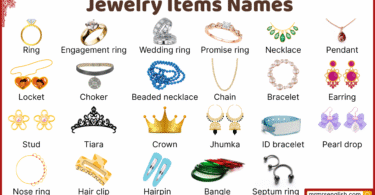 Jewelry items Names in English with Their Pictures