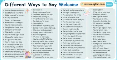 100 Different Ways to Say Welcome in English with Pictures