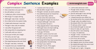 100 Examples of Complex Sentences in English with Pictures