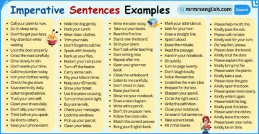 100 Imperative Sentences Examples in English with Pictures