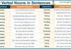 100 Verbal Nouns in Sentences in English with Pictures