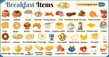 Breakfast Items Names in English with Their Pictures