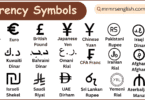 Currency Symbols Names in English with their Pictures